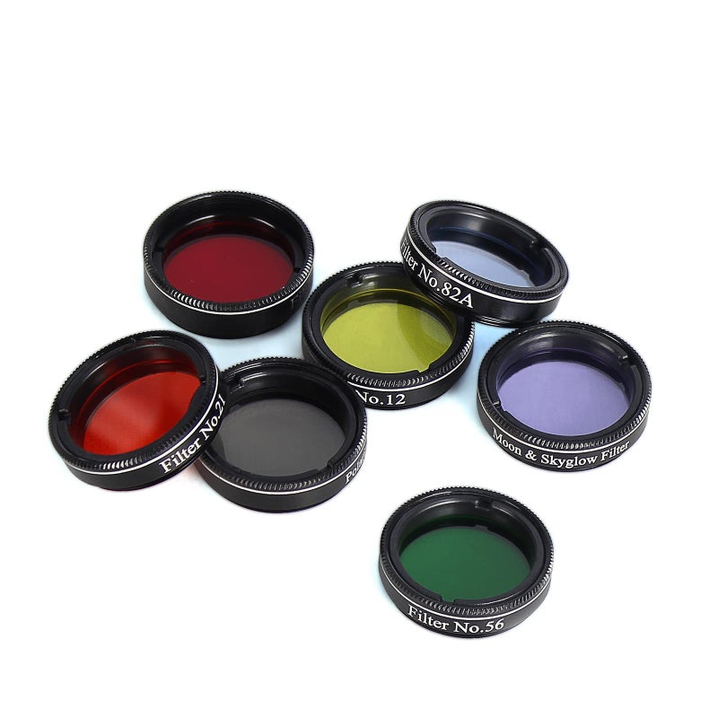 Solomark 1.25-Inch Telescope Eyepiece and Filter Set - Telescope Accessory Kit (Silver) - 5pcs Plossl Eyepiece Set, 7pcs Filter Set, 2X Barlow Lens - Image 4